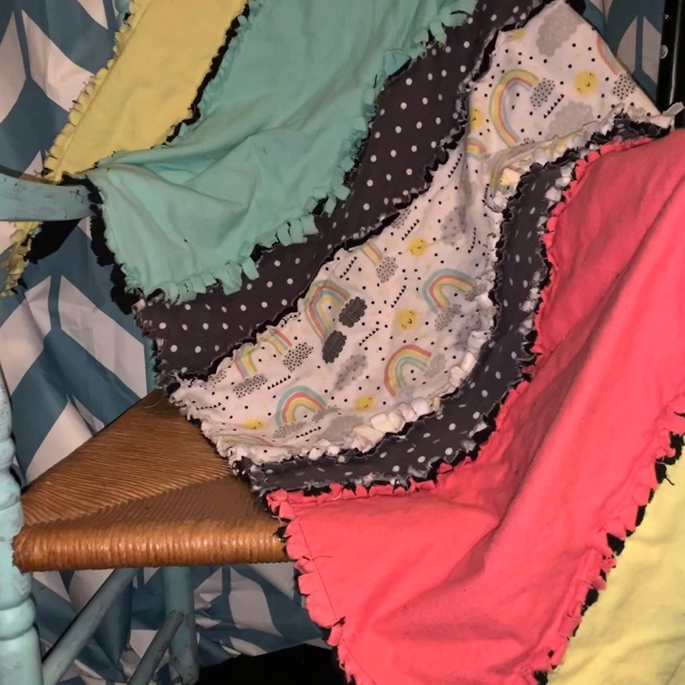 New handmade kids throw rag quilt